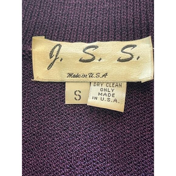 J.S.S knitwear suit small purple 3pcs pants tank jacket wool / viscous classic - Picture 11 of 16